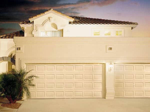 Garage Doors white home with white garage doors