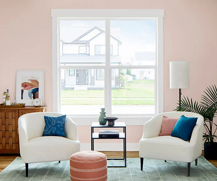 encompass-single-hung-pink-walls single hung windows in pink living room