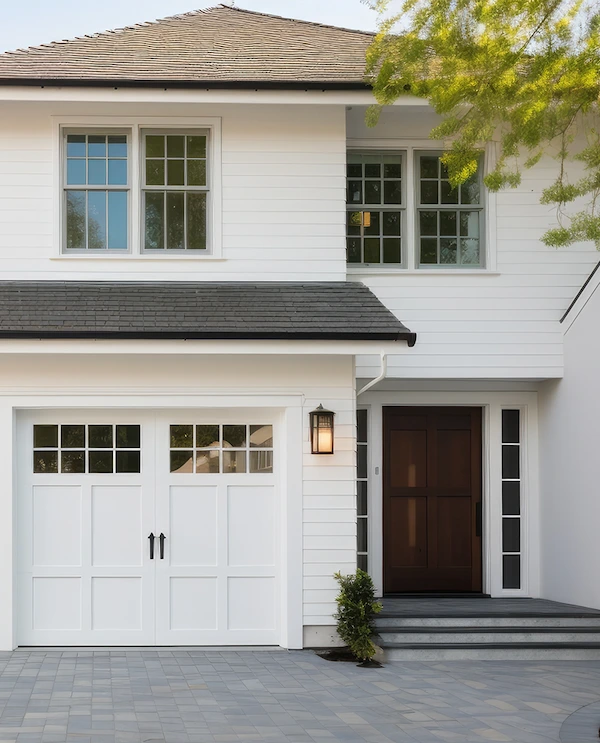 white home with white garage