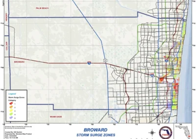 map of broward county showing hurricane storm surge zones