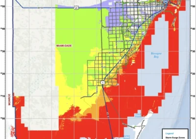 miami-dade hurricane storm surge map highlighting flood risk zones