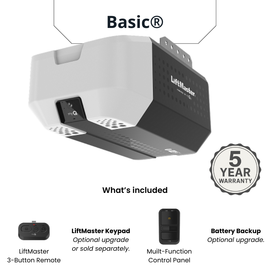 LiftMaster 2220L basic garage door opener with included remote and wall control